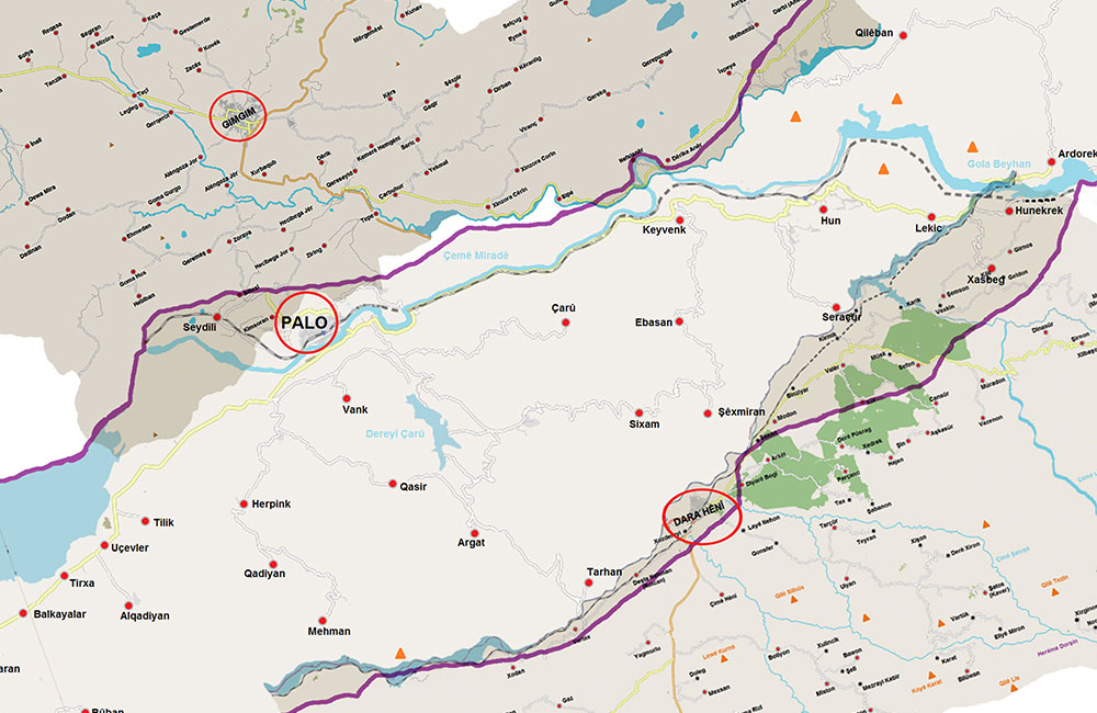 Navên gundan ên rast li nexşeyê dinexişîne