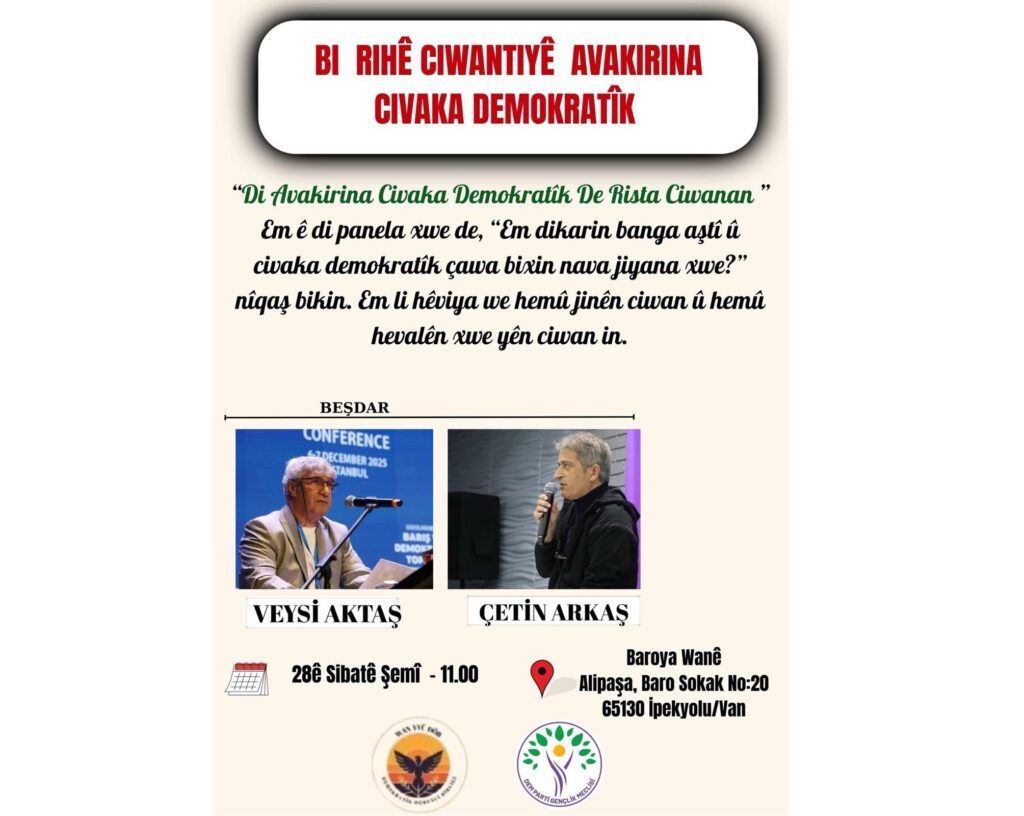 Ciwanan dê panela ‘Di avakirina civaka demokratîk de rista ciwanan’ pêk bîne