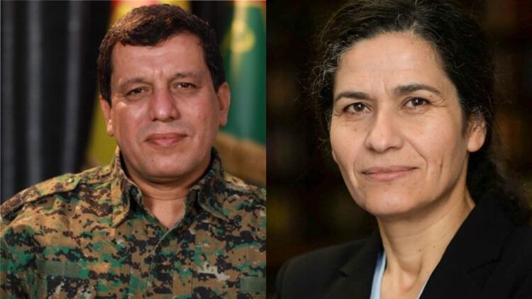 Îlham Ehmed û Mazlûm Ebdî û bi Jean-Noel Barrot re civiyan